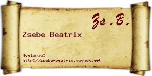 Zsebe Beatrix névjegykártya